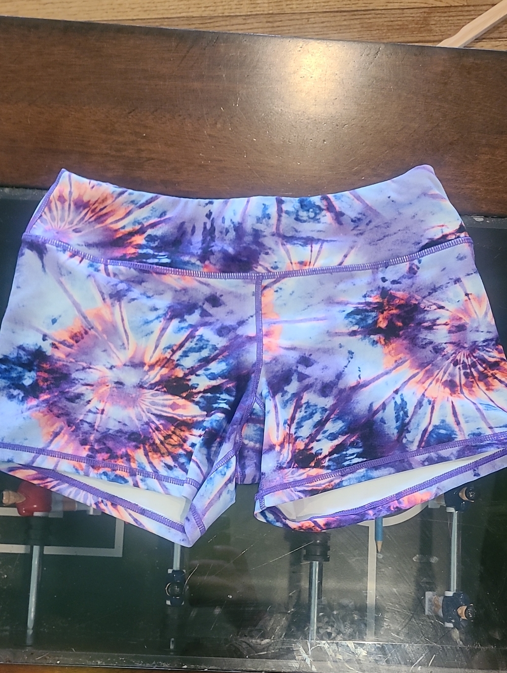 Born Primitive Purple and Orange Tie-Dye Athletic Shorts